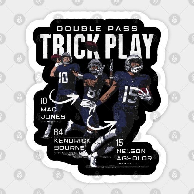 Mac Jones Kendrick Bourne & Nelson Agholor New England Trick Pass Sticker by MASTER_SHAOLIN